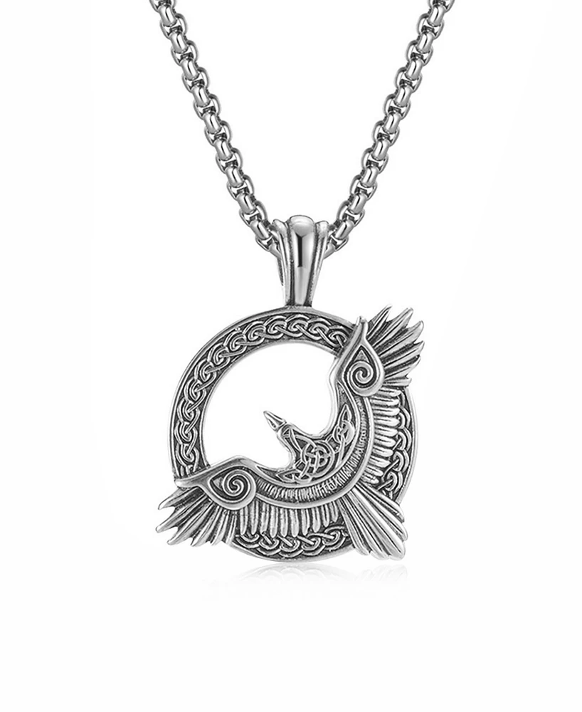 Rhona Sutton Silver Eagle Stainless Steel Pendant Necklace