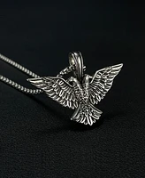 Rhona Sutton Silver Eagle Empire Stainless Steel Pendant Necklace