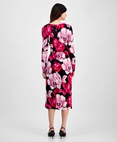 I.n.c. International Concepts Women's Printed Long-Sleeve Midi Dress, Exclusively at Macy's