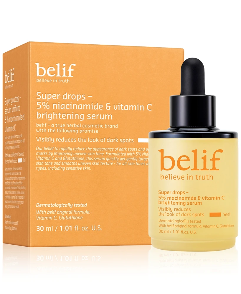 Belif Super Drops 5% Niacinamide & Vitamin C Brightening Serum, 1.01 oz.