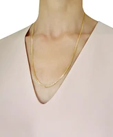 24" Two-Tone Open Curb Link Chain Necklace (3-1/6mm) in Solid 14k Gold & White Gold - Two