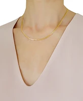 18" Two-Tone Open Curb Link Chain Necklace (3-1/6mm) in Solid 14k Gold & White Gold - Two