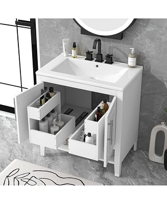 Slickblue 30" Bathroom Vanity with Sink for Compact and Elegant Bathroom Storage