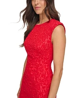 Calvin Klein Women's Sleeveless Textured Lace Sheath Dress