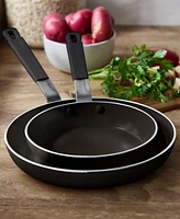 GreenPan X Bobby Flay Nonstick Stainless Steel 8" and 10" Frypan Set
