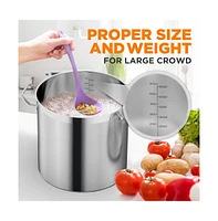 NutriChef Stainless Steel Cookware Stockpot - 35 Quart, Heavy Duty Induction Pot, Soup Pot With Stainless Steel Lid