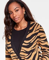 I.n.c. International Concepts Women's Zebra Jacquard Cardigan, Created for Macy's