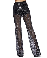 Alex & Sophia Women's Sheer Sequined Pants