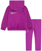 Nike Toddler Girls Shine Full-Zip Hoodie & Leggings, 2 Piece Set