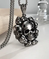 Rhona Sutton Skull Cluster Stainless Steel Pendant Necklace