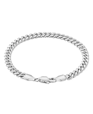 Rhona Sutton Silver Stainless Steel Curb Chain Bracelet