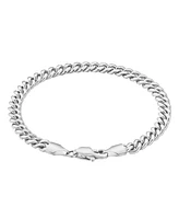 Rhona Sutton Silver Stainless Steel Curb Chain Bracelet