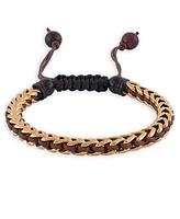 Rhona Sutton Gold Arrow Chain Wax Cord Stainless Steel Bracelet