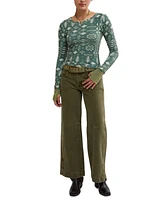 Free People Women's Pretty Little Printed Cotton Thermal Top