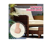 Pamapic 5-Piece Wicker Patio Conversation Set with Cushions