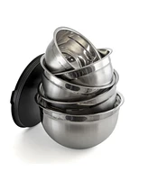MegaChef 5 Piece Multipurpose Stackable Mixing Bowl Set with Lids
