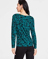 I.n.c. International Concepts Women's Snakeskin-Print Cutout Top, Created for Macy's