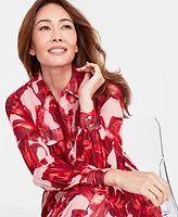 I.n.c. International Concepts Women's Floral-Print Pleated Utility Shirtdress, Created for Macy's