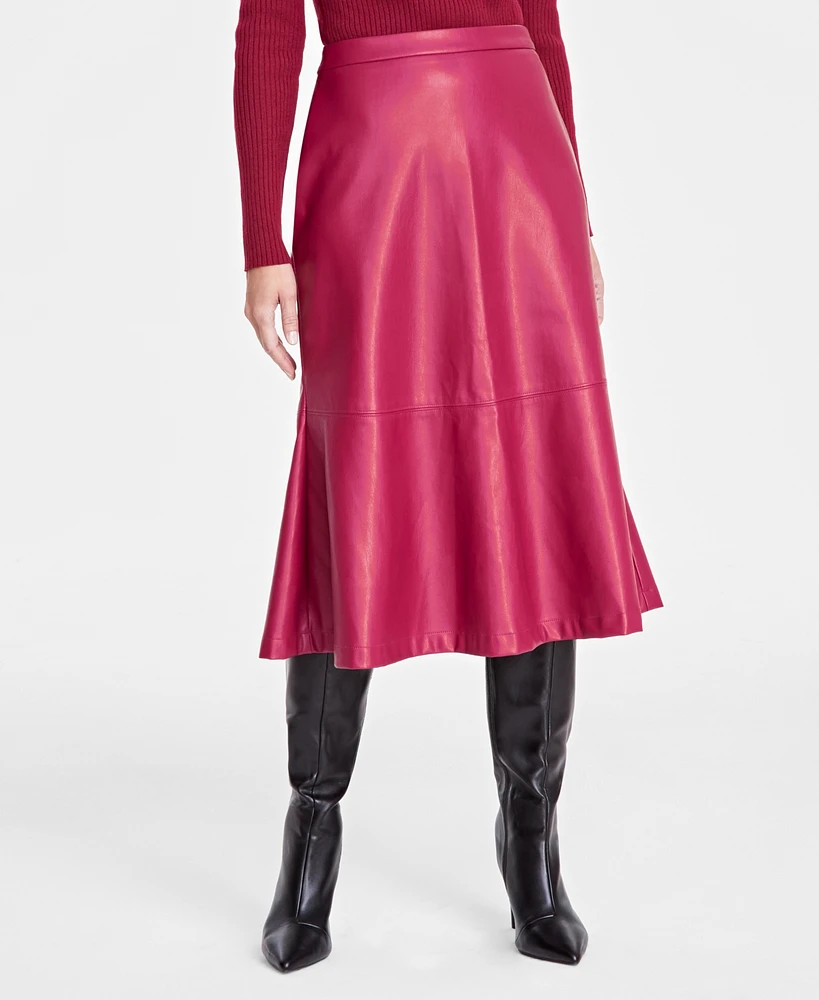 I.n.c. International Concepts Women's Faux-Leather A-Line Skirt, Created for Macy's