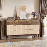 Tribesigns 6-Drawer Dresser for Bedroom: 55 Inches Modern Chest of Drawers with Gold Metal Handles
