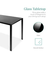 Best Choice Products -Piece Kitchen Dining Table Set w/ Glass Tabletop