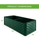 Best Choice Products 8x4x2ft Outdoor Metal Raised Garden Bed, Planter Box for Vegetables, Flowers, Herbs