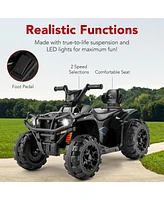 Best Choice Products 12V Kids Ride-On Atv Quad w/ Bluetooth, 2.4mph Max, Treaded Tires, Led Lights, Radio