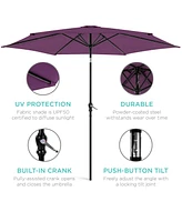 Best Choice Products 10ft Outdoor Steel Market Patio Umbrella w/ Crank, Tilt Push Button, 6 Ribs