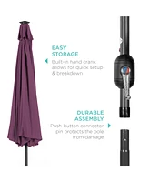 Best Choice Products 10ft Solar Led Lighted Patio Umbrella w/ Tilt Adjustment, Uv-Resistant Fabric