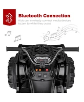 Best Choice Products 12V Kids Ride-On Atv Quad w/ Bluetooth, 3.7mph Max, Treaded Tires, Led Lights, Radio