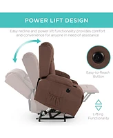 Best Choice Products Electric Power Lift Linen Recliner Massage Chair Furniture w/ Usb Port, Heat, Cupholders