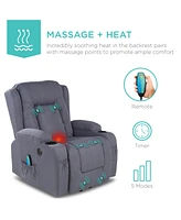 Best Choice Products Electric Power Lift Linen Recliner Massage Chair Furniture w/ Usb Port, Heat, Cupholders