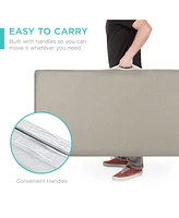 Best Choice Products 4in Thick Folding Portable Taupe Mattress Topper w/ Carry Case