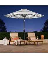 Best Choice Products 10ft Solar Led Lighted Striped Patio Umbrella w/ Crank, Tilt, Push Button, 6 Ribs