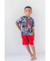 Marvel Boys Avengers Spider-Man Iron Man Black Panther Captain America Hulk Tie Dye T-Shirt