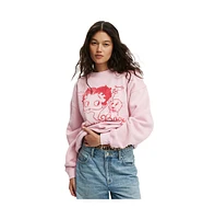 Cotton On Women's Betty Boop Lcn Crew Sweatshirt