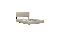 Slickblue Full Upholstered Platform Bed with Lifting Storage for Maximized Space