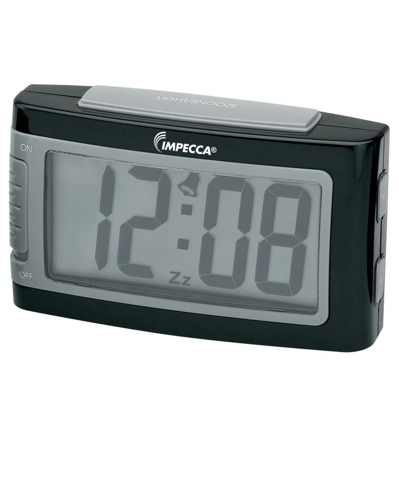 Impecca Battery Alarm Clock with Snooze - Gray