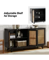Hulala Home Byblis Rattan Tv Stand for TVs up to 65"