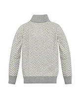 Hope & Henry Boys Organic Long Sleeve Intarsia Shawl Collar Sweater