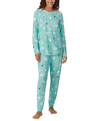 Cuddl Duds Women's 2-Pc. Printed Jogger Pajamas Set