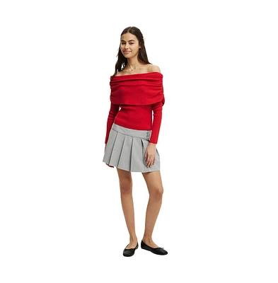 Cotton On Women's Everfine Rib Ruched Off Shoulder