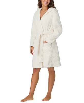 Cuddl Duds Women's Hooded Long-Sleeve Wrap Robe