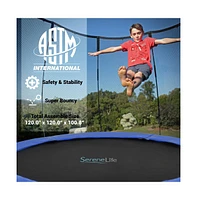 SereneLife Outdoor Trampoline with Safety Net - 10ft