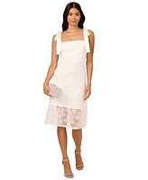 Adrianna Papell Women's Tie-Strap Floral Midi Dress