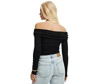 Cotton On Women's Rhi Gathered Off The Shoulder Long Sleeve