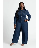 Eloquii Women's Denim Jumpsuit