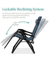 Best Choice Products Oversized Zero Gravity Chair, Folding Recliner w/ Removable Cushion
