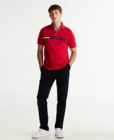 Tommy Hilfiger Men's Short Sleeve Embroidered Chest Stripe Polo Shirt