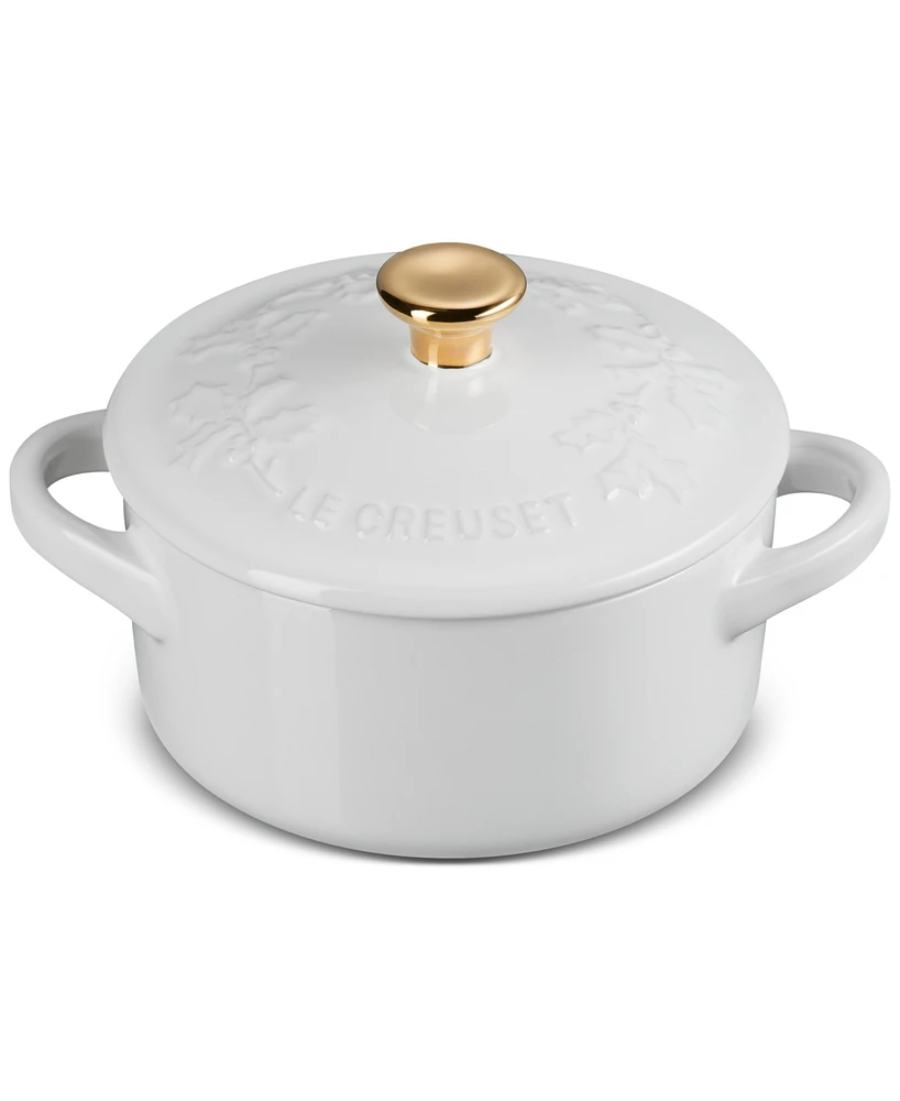 Le Creuset Stoneware Holly Collection 8-Oz. Mini Cocotte
